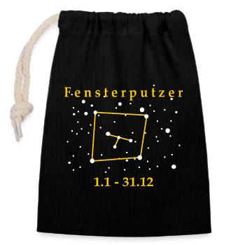 Window Cleaner Zodiac Cleaner Building Cleaner - Closable cotton gift bag (14x20cm) - black - Front