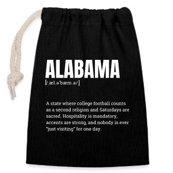 Alabama Football Bold Typography - Closable cotton gift bag (14x20cm) - black - Front