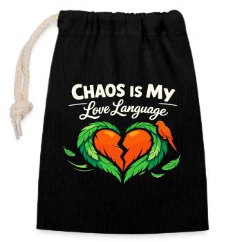 Conure Chaos Crew Parrot Owner Bird Mom - Closable cotton gift bag (14x20cm) - black - Front