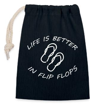 LIFE IS BETTER IN FLIP FLOPS - Closable cotton gift bag (14x20cm) - navy - Front