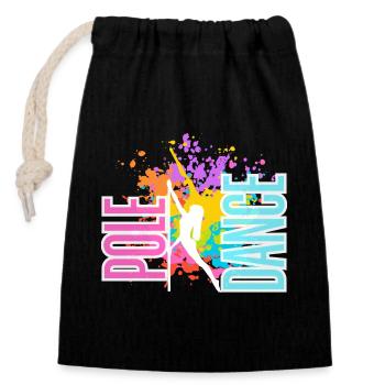 Pole Dance Splash Neon Farben - Verschließbarer Geschenkbeutel aus Baumwolle (14x20cm) - Schwarz - Vorne