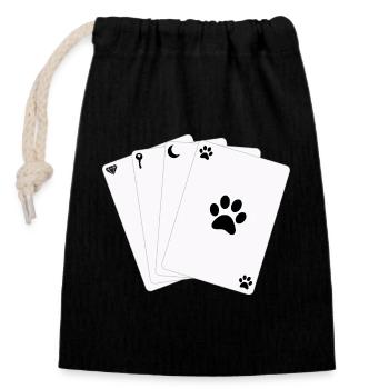 Jeu de cartes Jeu de cartes Symboles de Vie - Sac cadeau en coton avec cordon (14 x 20 cm) - noir - Devant