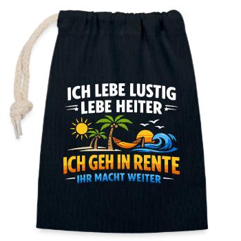 Rente 2026 Rentner Rentnerin - Verschließbarer Geschenkbeutel aus Baumwolle (14x20cm) - Navy - Vorne