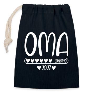 Chargement de grand-mère 2027 - Sac cadeau en coton avec cordon (14 x 20 cm) - bleu marine - Devant