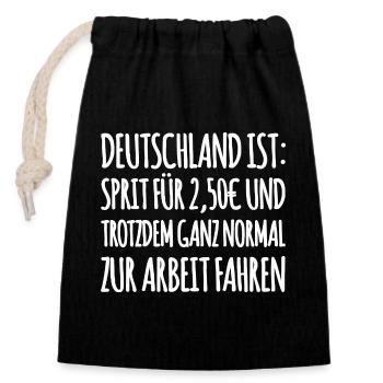 Lustiger Tank Spruch - Verschließbarer Geschenkbeutel aus Baumwolle (14x20cm) - Schwarz - Vorne