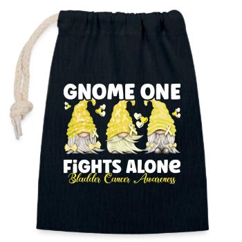 Gnome One combat seul le cancer de la vessie jaune - Sac cadeau en coton avec cordon (14 x 20 cm) - bleu marine - Devant