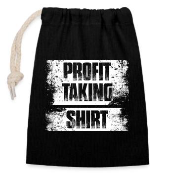 Profit taking Stock Market Stock Market Trader - Closable cotton gift bag (14x20cm) - black - Front