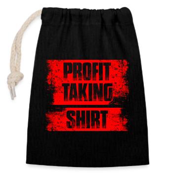Profit taking Stock Market Stock Market Trader - Closable cotton gift bag (14x20cm) - black - Front