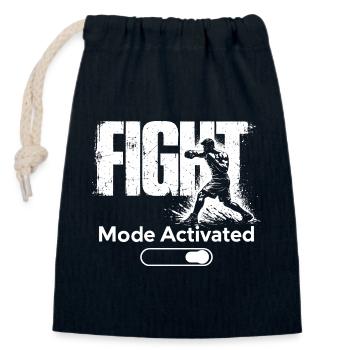 Fight Mode Activated Shirt Boxing Gym Fighter - Closable cotton gift bag (14x20cm) - navy - Front