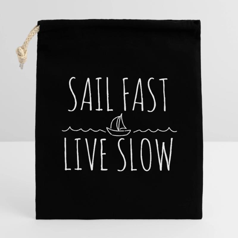 Conception de devis nautique rapide et rapide Sac cadeau en coton avec cordon (14 x 20 cm)