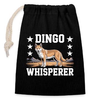 Dingo Australischer Wildhund Tierliebhaber Design - Verschließbarer Geschenkbeutel aus Baumwolle (14x20cm) - Schwarz - Vorne