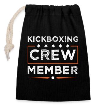 Kickboxing Crew - Verschließbarer Geschenkbeutel aus Baumwolle (14x20cm) - Schwarz - Vorne