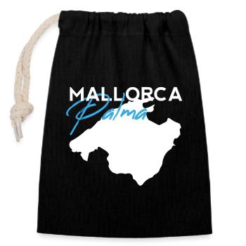 Palma Mallorca Schriftzug Modern Brush Style - Verschließbarer Geschenkbeutel aus Baumwolle (14x20cm) - Schwarz - Vorne