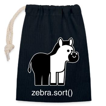 Sortiertes Zebra - Verschließbarer Geschenkbeutel aus Baumwolle (14x20cm) - Navy - Vorne