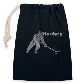 Hockey - Verschließbarer Geschenkbeutel aus Baumwolle (14x20cm) - Navy - Vorne
