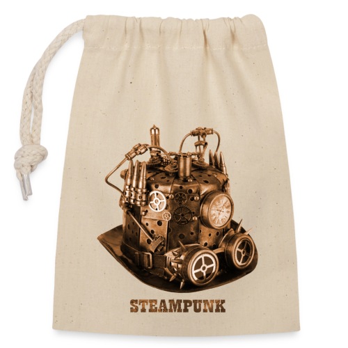 Steampunk Helm Hut Zahnrad - Verschließbarer Geschenkbeutel aus Baumwolle (14x20cm)