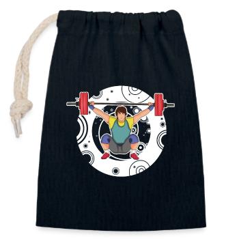 Weightlifting - Snatch - Push - Weightlifting - Closable cotton gift bag (14x20cm) - navy - Front
