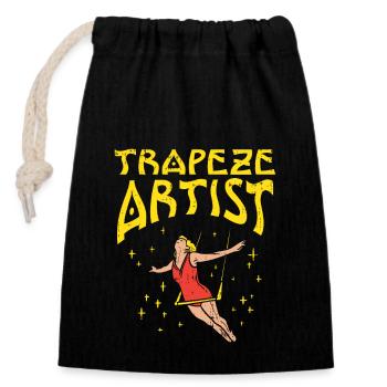 Trapeze Artist For circus lovers - Closable cotton gift bag (14x20cm) - black - Front