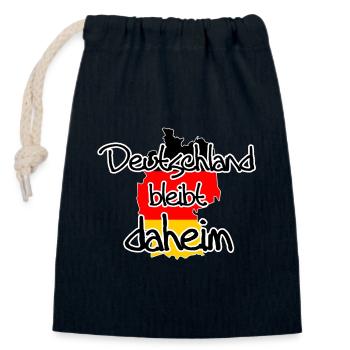 Deutschland daheim Virus Helden - Verschließbarer Geschenkbeutel aus Baumwolle (14x20cm) - Navy - Vorne