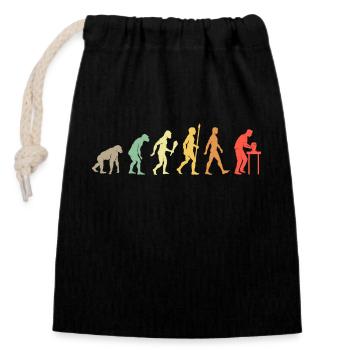 Poterie Vintage Evolution Céramique Idée cadeau - Sac cadeau en coton avec cordon (14 x 20 cm) - noir - Devant