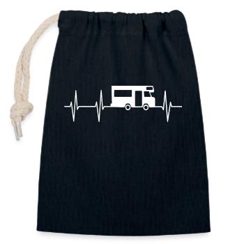 Motorhome Heartbeat Camper Fréquence cardiaque - Sac cadeau en coton avec cordon (14 x 20 cm) - bleu marine - Devant