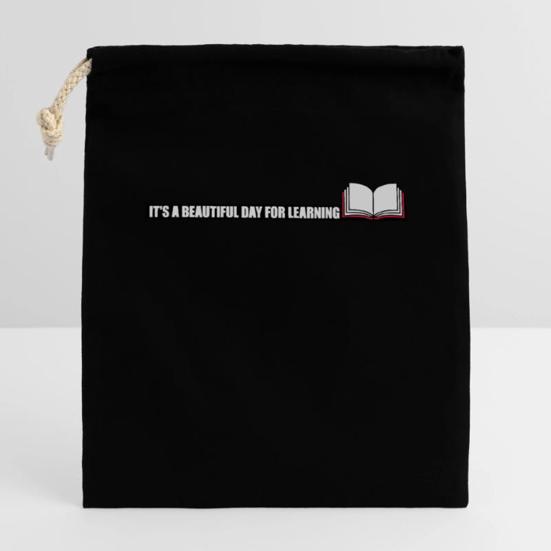 beautiful day for learning Closable cotton gift bag (14x20cm)