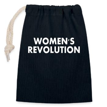 Womens revolution - Sac cadeau en coton avec cordon (14 x 20 cm) - bleu marine - Devant