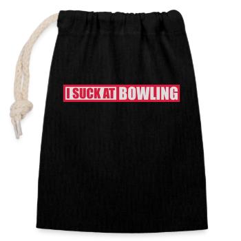 Je suis nul au bowling - Sac cadeau en coton avec cordon (14 x 20 cm) - noir - Devant