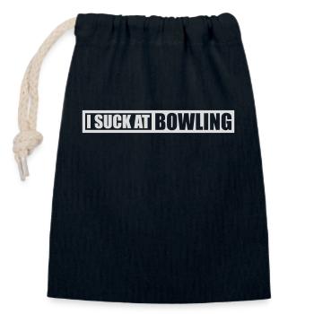 Je suis nul au bowling - Sac cadeau en coton avec cordon (14 x 20 cm) - bleu marine - Devant
