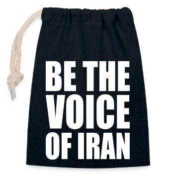 Be the voice of iran - Verschließbarer Geschenkbeutel aus Baumwolle (14x20cm) - Navy - Vorne