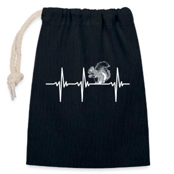 Rythme cardiaque pour les écureuils - Sac cadeau en coton avec cordon (14 x 20 cm) - bleu marine - Devant