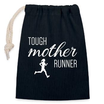 Tough Mother Runner - Closable cotton gift bag (14x20cm) - navy - Front