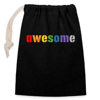Chemise arc-en-ciel géniale, LGBT lgbtqi queer - Sac cadeau en coton avec cordon (14 x 20 cm) - noir - Devant