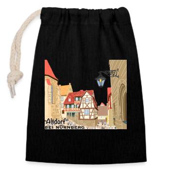 Altdorf près de Nuremberg, vieille ville, Bavière, dessin - Sac cadeau en coton avec cordon (14 x 20 cm) - noir - Devant