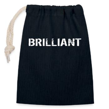 Blanc brillant - Sac cadeau en coton avec cordon (14 x 20 cm) - bleu marine - Devant