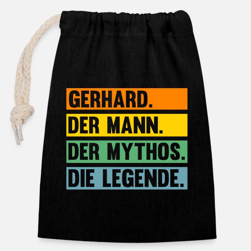 Gerhard - Verschließbarer Geschenkbeutel aus Baumwolle (14x20cm) - Schwarz