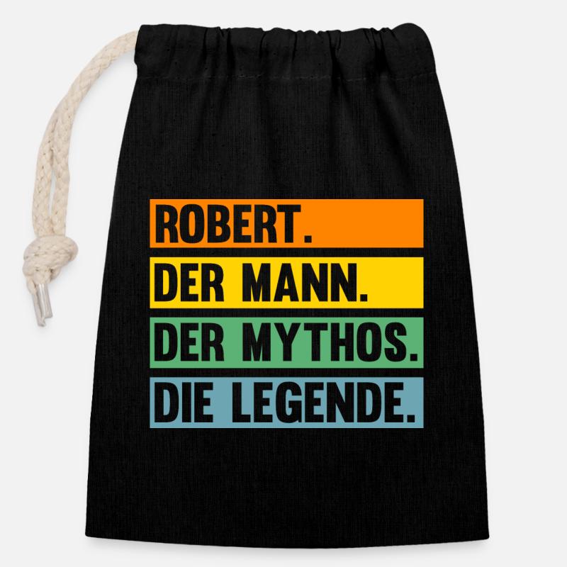 Robert - Verschließbarer Geschenkbeutel aus Baumwolle (14x20cm) - Schwarz
