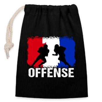 American Football France Offense - Closable cotton gift bag (14x20cm) - black - Front