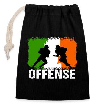 American Football Ireland Offense - Closable cotton gift bag (14x20cm) - black - Front