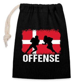 American Football Denmark Offense - Closable cotton gift bag (14x20cm) - black - Front