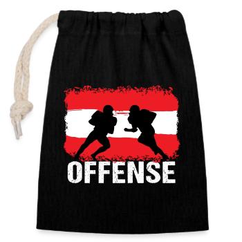 American Football Österreich Offense - Verschließbarer Geschenkbeutel aus Baumwolle (14x20cm) - Schwarz - Vorne