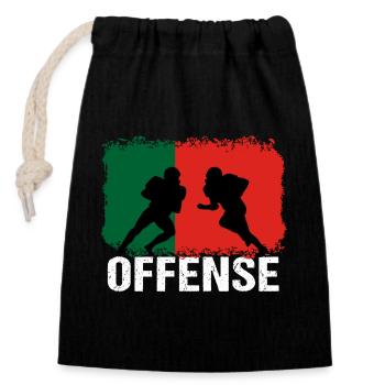 American Football Portugal Offense - Closable cotton gift bag (14x20cm) - black - Front