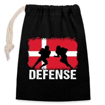 American Football Denmark Defense - Closable cotton gift bag (14x20cm) - black - Front
