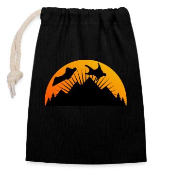 Wingsuit volant Base Jumping Skydiving Retro - Sac cadeau en coton avec cordon (14 x 20 cm) - noir - Devant