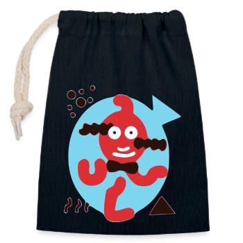 Cuckoo the goldfish - Closable cotton gift bag (14x20cm) - navy - Front