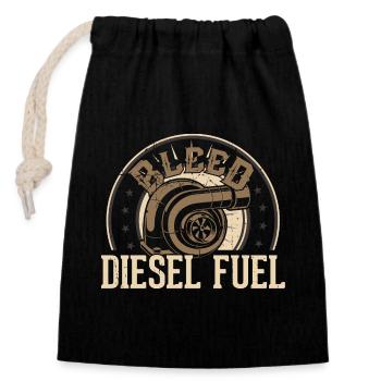 PURGER LE CARBURANT DIESEL - Sac cadeau en coton avec cordon (14 x 20 cm) - noir - Devant