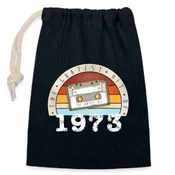 Gratest Hit of 1973 - 50th birthday retro vintage - Closable cotton gift bag (14x20cm) - navy - Front