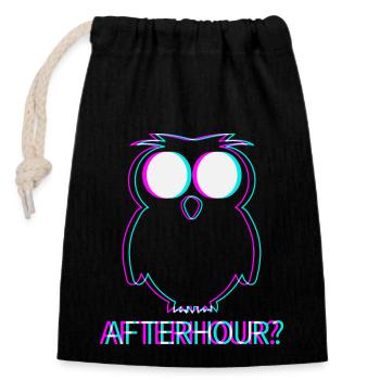 Afterhour Techno Raver Electro Rave Musik Club - Verschließbarer Geschenkbeutel aus Baumwolle (14x20cm) - Schwarz - Vorne