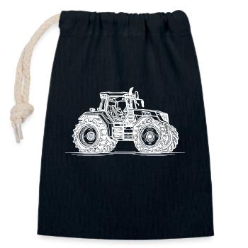 Passion farm tractor for farmers - Closable cotton gift bag (14x20cm) - navy - Front