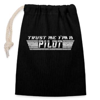Drone Drones Drone Flight Drone Pilot - Sac cadeau en coton avec cordon (14 x 20 cm) - noir - Devant
